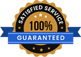 satisfied service 100% guaranteed badge