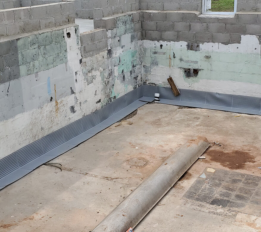 basement with waterproofing